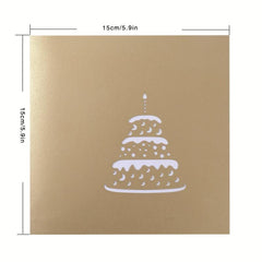 3D Pop Up Birthday Cards - LED Light Music Cake Card