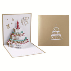 3D Pop Up Birthday Cards - LED Light Music Cake Card