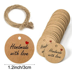 100pcs DIY Gift Tag Round Tag Paper Gift Tag Baking Tag Teenager Stuff
