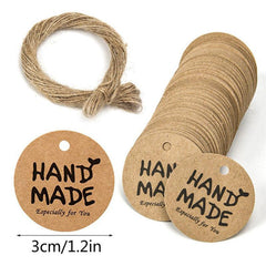 100pcs DIY Gift Tag Round Tag Paper Gift Tag Baking Tag Teenager Stuff