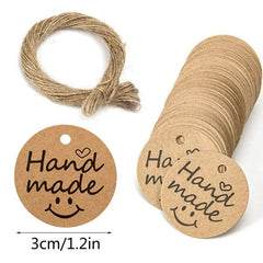 100pcs DIY Gift Tag Round Tag Paper Gift Tag Baking Tag Teenager Stuff