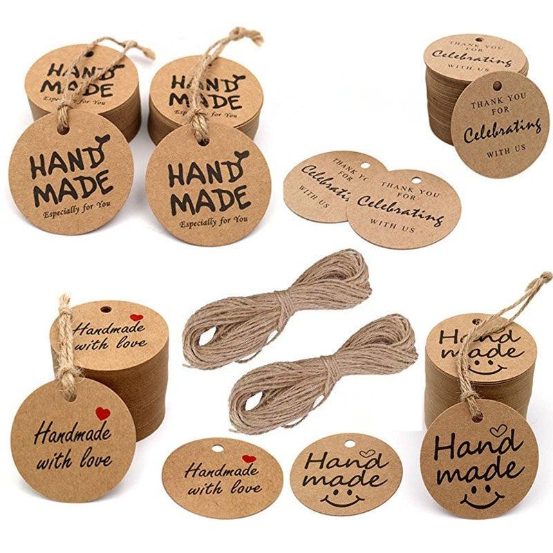 100pcs DIY Gift Tag Round Tag Paper Gift Tag Baking Tag Teenager Stuff