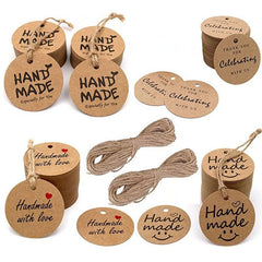 100pcs DIY Gift Tag Round Tag Paper Gift Tag Baking Tag Teenager Stuff