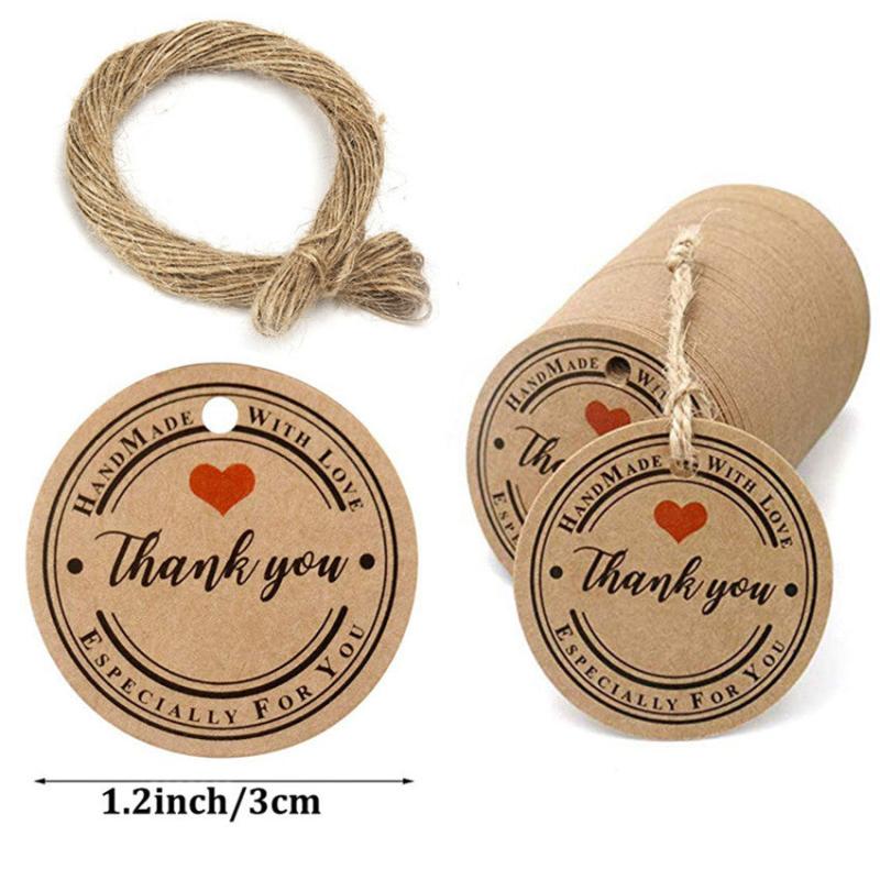 100pcs DIY Gift Tag Round Tag Paper Gift Tag Baking Tag Teenager Stuff