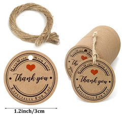 100pcs DIY Gift Tag Round Tag Paper Gift Tag Baking Tag Teenager Stuff