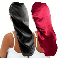 2pcs Long Satin Bonnet Hair Bonnet For Sleeping Long Braids Bonnets