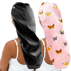 2pcs Long Satin Bonnet Hair Bonnet For Sleeping Long Braids Bonnets