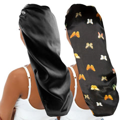 2pcs Long Satin Bonnet Hair Bonnet For Sleeping Long Braids Bonnets