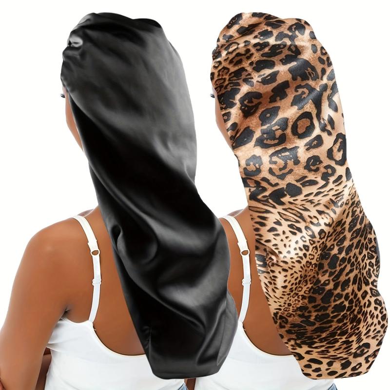 2pcs Long Satin Bonnet Hair Bonnet For Sleeping Long Braids Bonnets