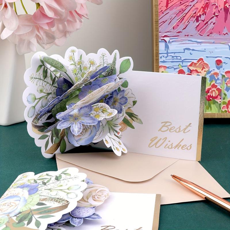 3D Pop up Bouquet Greeting Card - Gift For Women Bosses And Friends