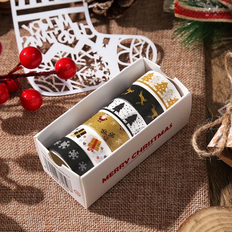6pcs Christmas Washi Tape DIY Hand Account Sticker Christmas Decoration Tape