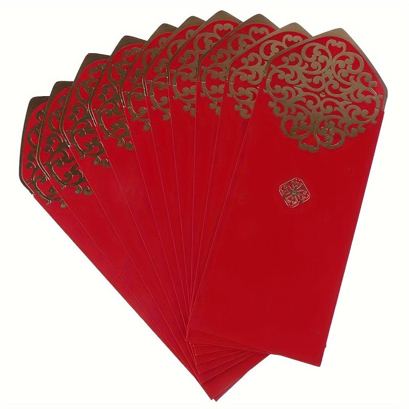 10pcs Chinese Style Happy New Year Red Envelopes with Dragon Blessing