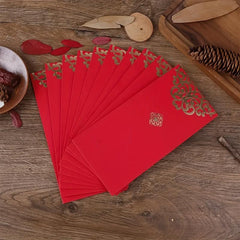 10pcs Chinese Style Happy New Year Red Envelopes with Dragon Blessing