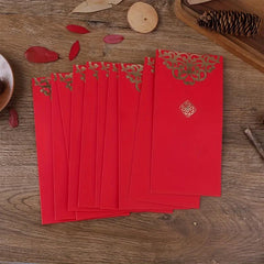 10pcs Chinese Style Happy New Year Red Envelopes with Dragon Blessing