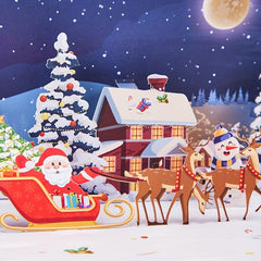 1pc Merry Christmas Pop Up Card With Envelop