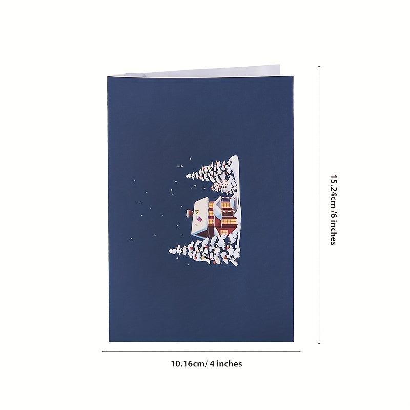 1pc Merry Christmas Pop Up Card With Envelop