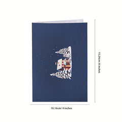 1pc Merry Christmas Pop Up Card With Envelop