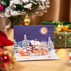 1pc Merry Christmas Pop Up Card With Envelop