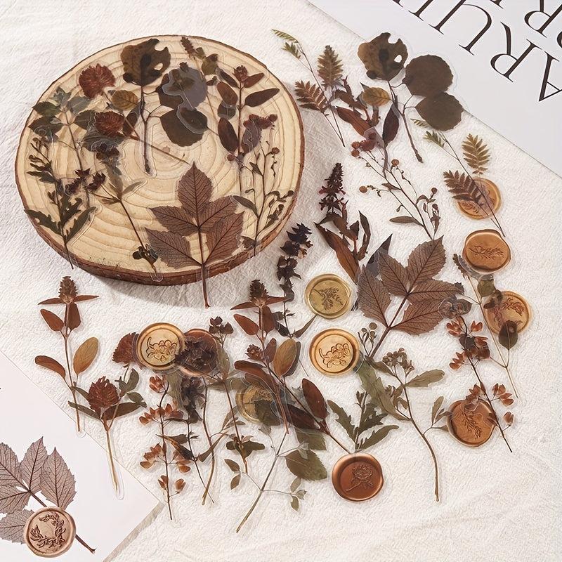 Retro Flower Plant Sticker DIY Decoration Scrapbook Photo Album Craft Supplies