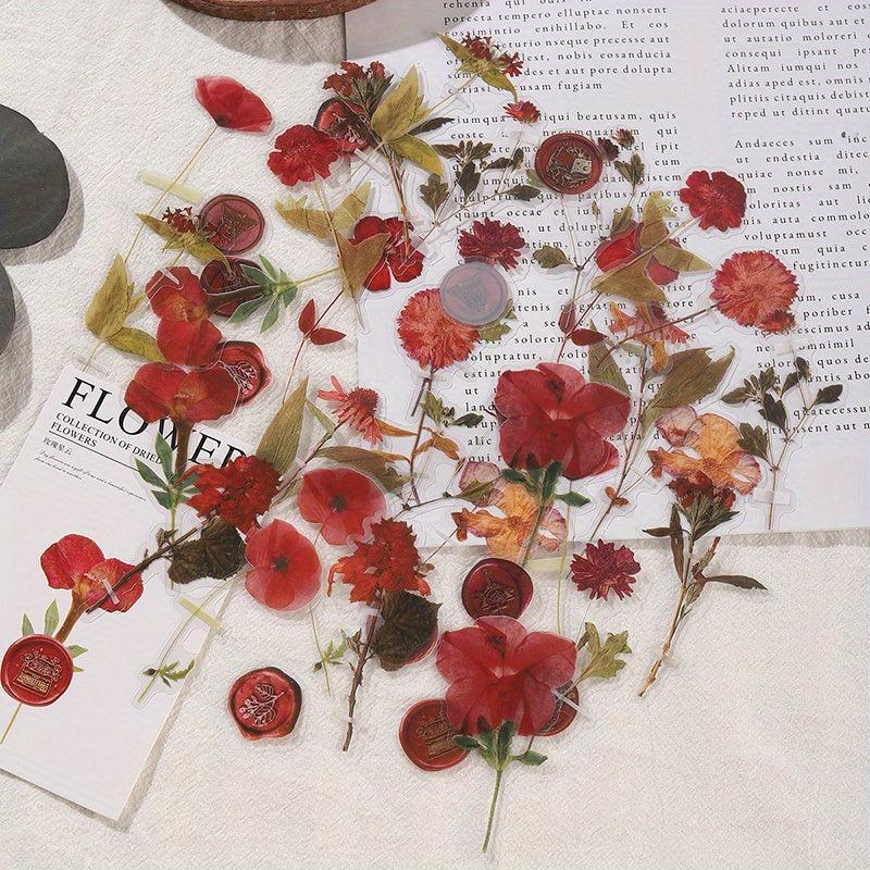 Retro Flower Plant Sticker DIY Decoration Scrapbook Photo Album Craft Supplies