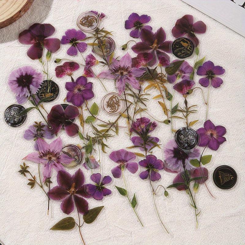 Retro Flower Plant Sticker DIY Decoration Scrapbook Photo Album Craft Supplies