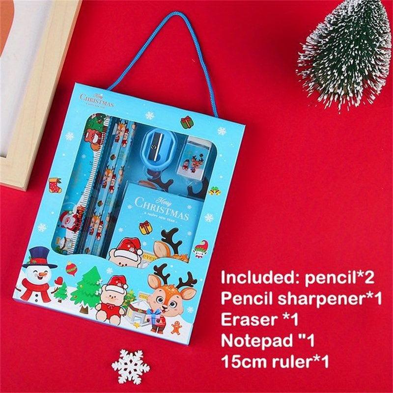 6pcs Christmas Stationery Set School Rewards Supplies Kit Navidad Decorations