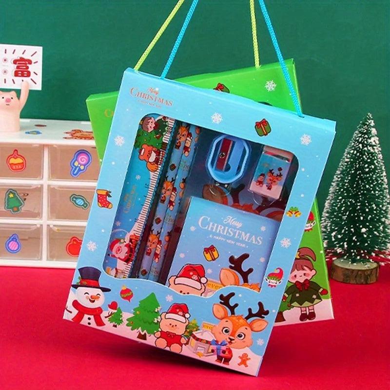6pcs Christmas Stationery Set School Rewards Supplies Kit Navidad Decorations