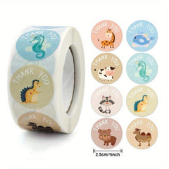 500pcs Round Animal Zoo Sticker Label Scrapbooking Gift Seal Decor