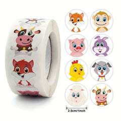 500pcs Round Animal Zoo Sticker Label Scrapbooking Gift Seal Decor