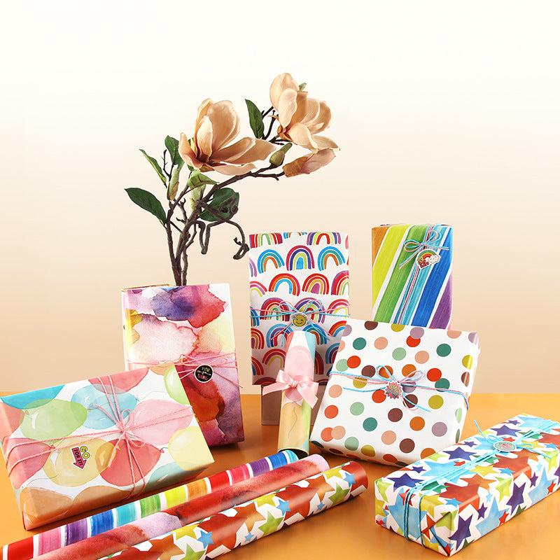Colorful Cartoon Birthday Gift Wrapping Paper Roll - 3m