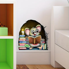 3D Animal Mouse Hole Wall Sticker - Home Decoration Room Decor
