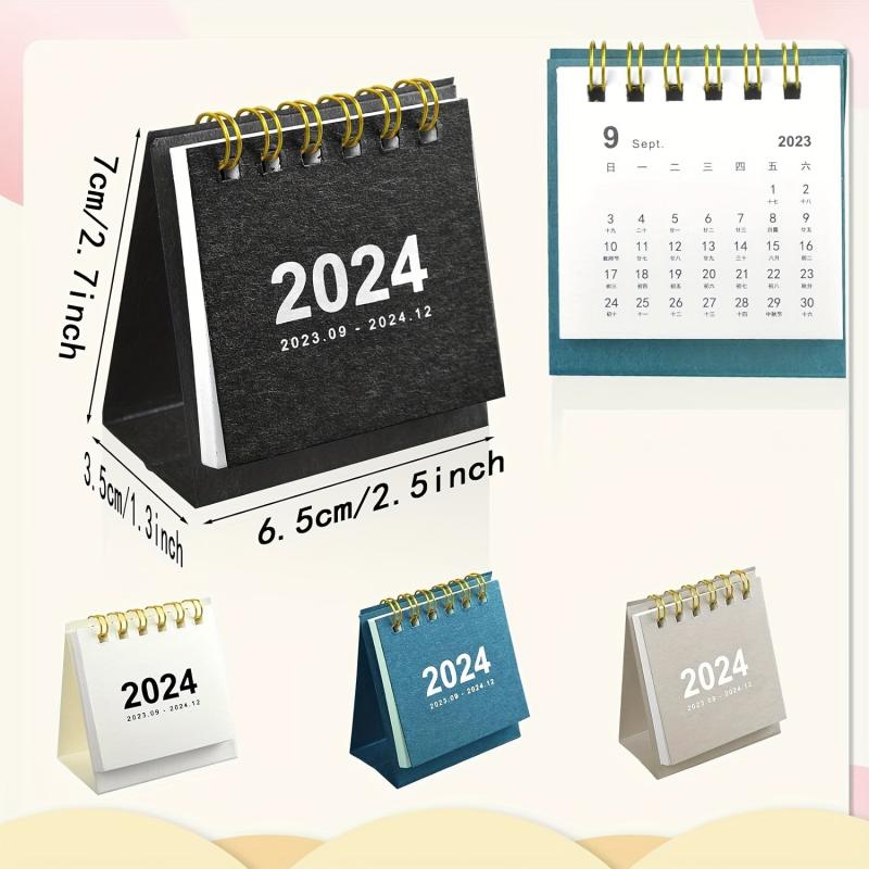 4pcs Mini Desk Calendar Small Desk Calendar Portable Desktop Calendar