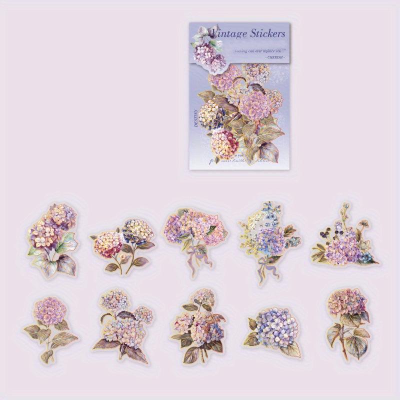 20 Sheets Plant & Flower Hot Stamp Stickers DIY Scrapbook School Supplies