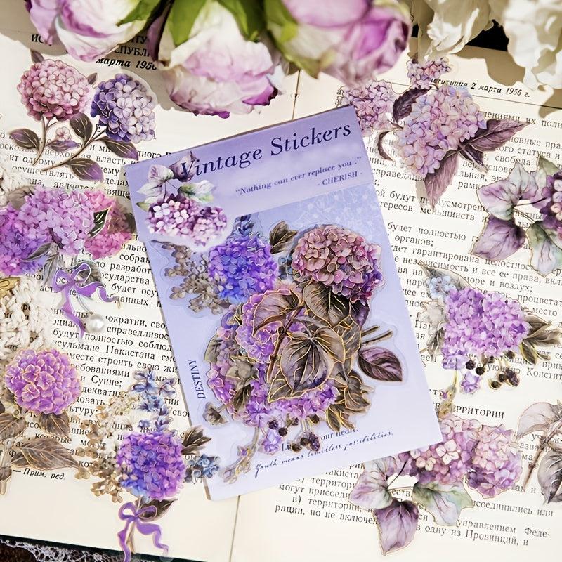 20 Sheets Plant & Flower Hot Stamp Stickers DIY Scrapbook School Supplies