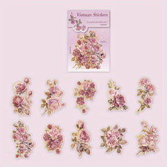 20 Sheets Plant & Flower Hot Stamp Stickers DIY Scrapbook School Supplies