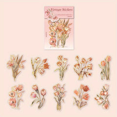 20 Sheets Plant & Flower Hot Stamp Stickers DIY Scrapbook School Supplies