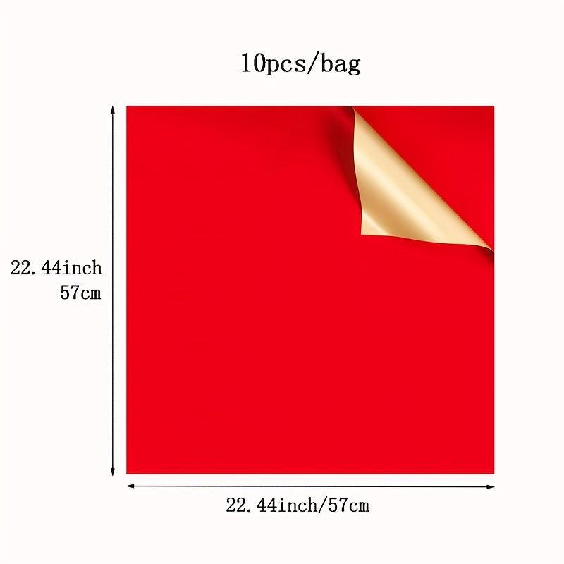 10pcs Waterproof Golden Flower Wrapping Paper for Party