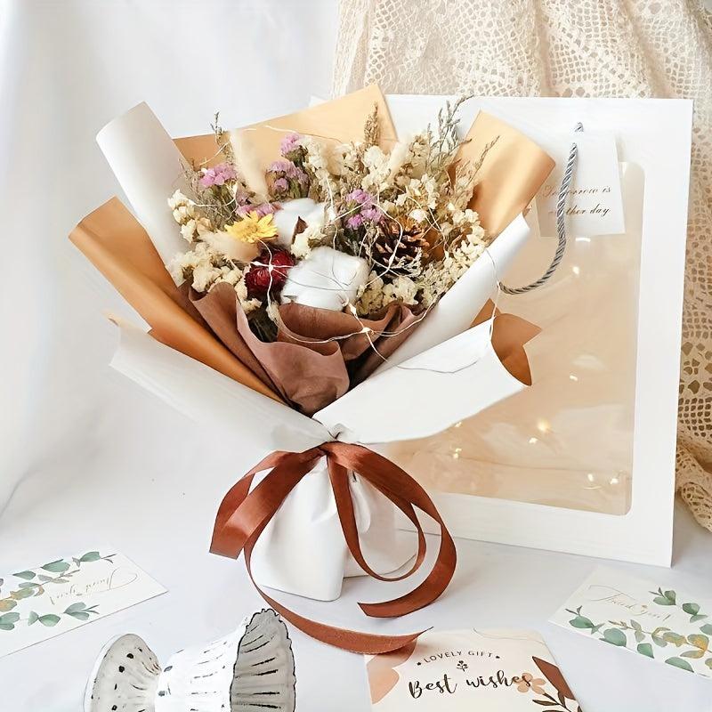 10pcs Waterproof Golden Flower Wrapping Paper for Party
