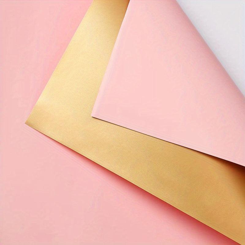 10pcs Waterproof Golden Flower Wrapping Paper for Party