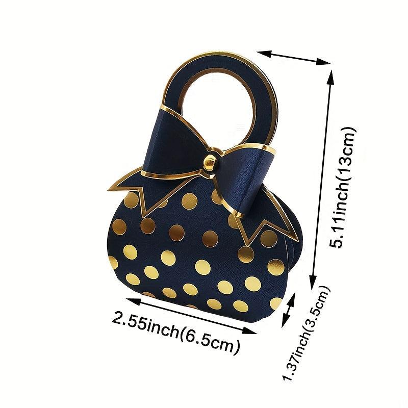 10pcs Polka Dot Bow Candy Boxes for Parties