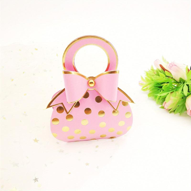 10pcs Polka Dot Bow Candy Boxes for Parties
