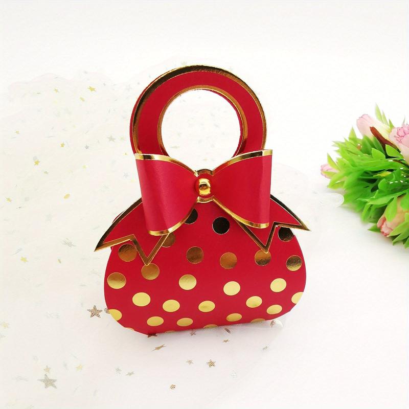 10pcs Polka Dot Bow Candy Boxes for Parties