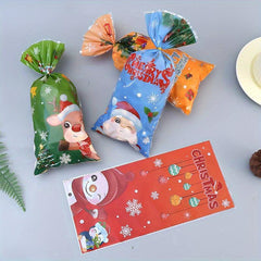 50pcs Christmas Gift Packaging Bag Candy Cookie Bag Food Packaging Bag