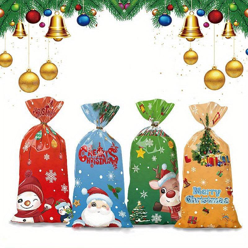 50pcs Christmas Gift Packaging Bag Candy Cookie Bag Food Packaging Bag