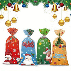 50pcs Christmas Gift Packaging Bag Candy Cookie Bag Food Packaging Bag