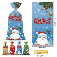 50pcs Christmas Gift Packaging Bag Candy Cookie Bag Food Packaging Bag