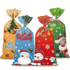 50pcs Christmas Gift Packaging Bag Candy Cookie Bag Food Packaging Bag