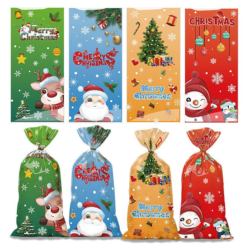 50pcs Christmas Gift Packaging Bag Candy Cookie Bag Food Packaging Bag