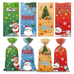 50pcs Christmas Gift Packaging Bag Candy Cookie Bag Food Packaging Bag