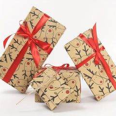 Elk Brown Christmas Wrapping Paper Roll 43 X 14